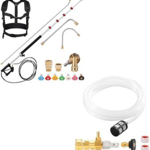 RIDGE WASHER 24 FT Telescoping Pressure Washer Wand for Residential Use | Ideal for Reaching High Areas | Includes Downs