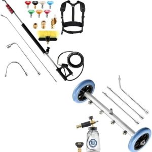 RIDGE WASHER 24 FT Telescoping Pressure Washer Wand - Durable Undercarriage Cleaner for Homeowners - Ideal for Cleaning